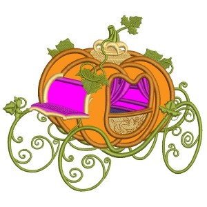 Pumpkin Horse Carriage Hay Wagon Ride Applique Machine Embroidery Design Digitized Pattern